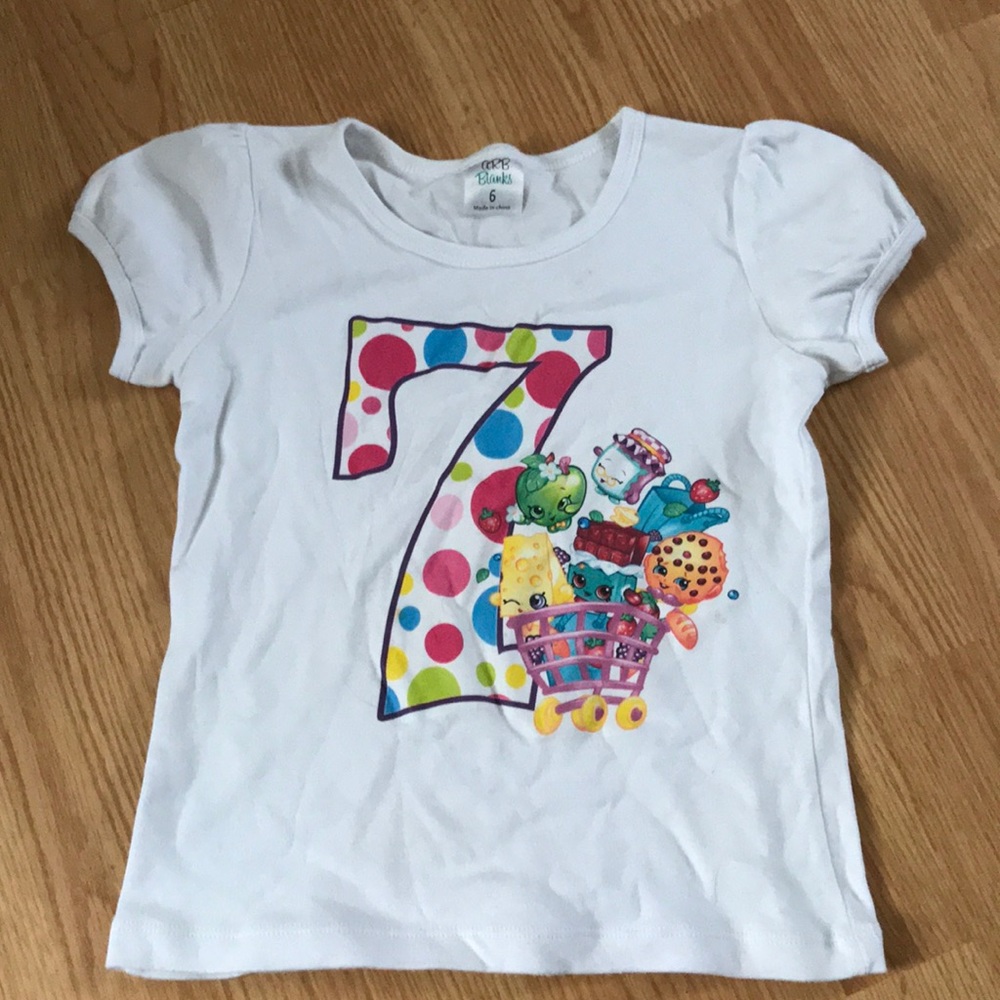 Shopkins girls age 7 T-shirt size 6